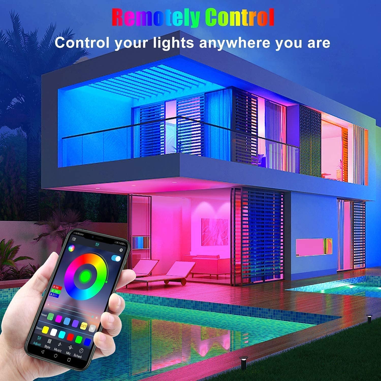100Ft Led Lights Music Sync Color Changing Led Strip Lights Led Lights Strip with Phone App Control and Remote Led Lights for Bedroom Living Room Party Home Decoration1