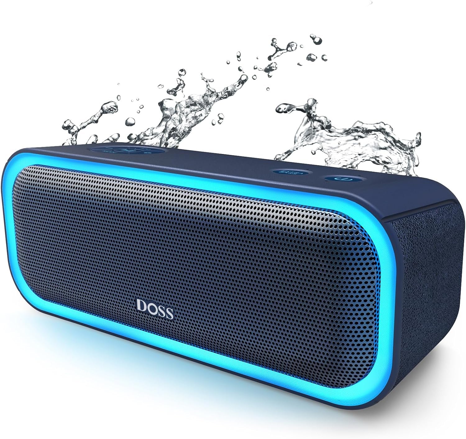 Soundbox Pro Bluetooth Speaker, 20W Stereo Sound, Active Extra Bass, 20H Playtime, Multi-Color Lights, IPX6 for Home, Outdoor, Party, Christmas and White Elephant Gift for Men, Women, Teen-Blue